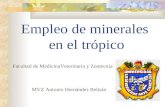 Empleo de minerales en el trópico Facultad de MedicinaVeterinaria y Zootecnia MVZ Antonio Hernández Beltrán.