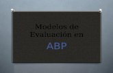 Modelos de Evaluación en ABP. O Examen Escrito O Examen Práctico O Mapas Conceptuales O Evaluación del Tutor O Presentación Oral O Autoevaluación O Evaluación.