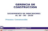 GERENCIA DE CONSTRUCCION Proceso: Construcción SEGUIMIENTO DE INDICADORES AL 30 - 06 - 2010.