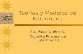 Teorías y Modelos de Enfermería E.U Paula Núñez S. Docente Proceso de Enfermería I.