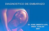 DIAGNOSTICO DE EMBARAZO Dr. JOSE OBERTO LEAL PROF. TITULAR PROF. TITULAR 2007 2007.