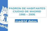 PADRON DE HABITANTES CIUDAD DE MADRID 1986 – 2006.