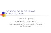 GESTION DE PROGRAMAS AERONAUTICOS Ignacio Eguía Fernando Guerrero Dpto. Organización Industrial y Gestión de Empresas.