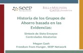 Historia de los Grupos de Ahorro basada en las Evidencias: Síntesis de Siete Ensayos Controlados Aleatorios Megan Gash Freedom from Hunger, SEEP Network.