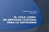 PSICOLOGÍA II – 2015 TEÓRICO 6. Cole ha investigado: El DESARROLLO ONTOGENÉTICO en contextos culturales-históricos. 1° Corriente filogenética 2° Corriente.