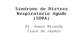 Síndrome de Distres Respiratorio Agudo (SDRA) Dr. Anwar Miranda Clase de repaso.