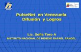 PulseNet en Venezuela Difusión y Logros Lic. Sofia Toro A INSTITUTO NACIONAL DE HIGIENE RAFAEL RANGEL.