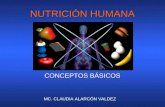 NUTRICIÓN HUMANA CONCEPTOS BÁSICOS MC. CLAUDIA ALARCÓN VALDEZ.