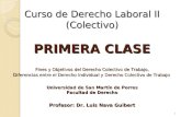 1 1 Curso de Derecho Laboral II (Colectivo) PRIMERA CLASE Fines y Objetivos del Derecho Colectivo de Trabajo, D iferencias entre el Derecho Individual.