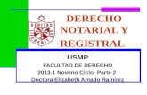 DERECHO NOTARIAL Y REGISTRAL USMP FACULTAD DE DERECHO 2013-1 Noveno Ciclo- Parte 2 Doctora Elizabeth Amado Ramírez.