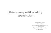 Sistema esquelético axial y apendicular Carlos Riquelme Kinesiólogo Diplomado en Reanimación y Riesgo vital. Diplomado en Docencia Universitaria.