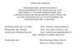 TESIS DE GRADO “ADQUISICIÓN, GRAFICACIÓN Y PROCESAMIENTO DE SEÑALES DE LOS MOTORES Y TRANSFORMADORES DEL LABORATORIO DE MAQUINARIA ELÉCTRICA DE LA FIEC.