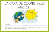 LA CAPA DE OZONO y sus efectos OBJETIVO : Conocer los daños que ocasionan las actividades humanas en la capa de ozono afectando a la vida del planeta mediante.