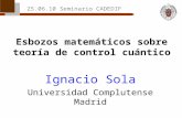 Esbozos matemáticos sobre teoría de control cuántico Ignacio Sola Universidad Complutense Madrid 25.06.10 Seminario CADEDIF.