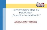 PAOLA M. PINTO IBARCENA ENDOCRINOLOGA PEDIATRA HIPERTIROIDISMO EN PEDIATRIA ¿Que dice la evidencia?