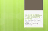 EL HECHO MORAL Y LOS SISTEMAS ETICOS COLEGIO OFIACIAL SANTA TERESA CURSO DE FILOSOFIA GRADO 11.