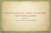 Estructuras de Lewis y Fuerzas Intermoleculares Semana 3 Licda. Lilian Guzmán Melgar.