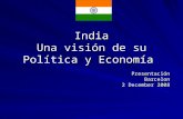 India Una visión de su Política y Economía PresentaciónBarcelon 2 December 2008.
