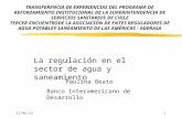 03/06/20151 La regulación en el sector de agua y saneamiento Paulina Beato Banco Interamericano de Desarrollo TRANSFERENCIA DE EXPERIENCIAS DEL PROGRAMA.