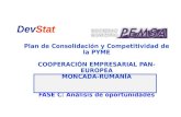 DevStat Plan de Consolidación y Competitividad de la PYME COOPERACIÓN EMPRESARIAL PAN-EUROPEA MONCADA-RUMANÍA FASE C: Análisis de oportunidades.