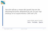 Septiembre 2007Jesús Vizán1 Jesús Vizán, Javier Cuevas Univ. Oviedo, Spain Univ. Oviedo, Spain. Sección eficaz y masa del quark top en las desintegraciones.