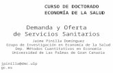 Demanda y Oferta de Servicios Sanitarios CURSO DE DOCTORADO ECONOMÍA DE LA SALUD Jaime Pinilla Domínguez Grupo de Investigación en Economía de la Salud.