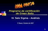 1 Programa de certificación de Green Belts IV. Seis Sigma - Análisis P. Reyes / Octubre de 2007.