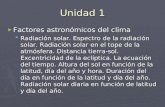 Unidad 1 ► Factores astronómicos del clima  Radiación solar. Espectro de la radiación solar. Radiación solar en el tope de la atmósfera. Distancia tierra-sol.