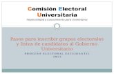 PROCESO ELECTORAL ESTUDIANTIL 2015 Pasos para inscribir grupos electorales y listas de candidatos al Gobierno Universitario.
