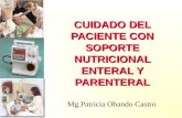CUIDADO DEL PACIENTE CON SOPORTE NUTRICIONAL ENTERAL Y PARENTERAL Mg.Patricia Obando Castro.