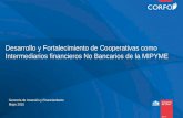 Desarrollo y Fortalecimiento de Cooperativas como Intermediarios financieros No Bancarios de la MIPYME Gerencia de Inversión y Financiamiento Mayo 2015.