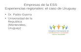 Empresas de la ESS Experiencias regionales: el caso de Uruguay Dr. Pablo Guerra Universidad de la Republica (Montevideo, Uruguay)