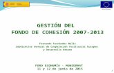 GESTIÓN DEL FONDO DE COHESIÓN 2007-2013 Fernando Fernández Melle Subdirector General de Cooperación Territorial Europea y Desarrollo Urbano 1 FORO ECONOMÍA.