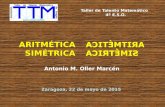 ARITMÉTICA SIMÉTRICA Taller de Talento Matemático 4º E.S.O. Antonio M. Oller Marcén Zaragoza, 22 de mayo de 2015.
