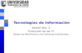 Tecnologías de Información Sesión Nro. 2 Evolución de las TI Desde los Mainframe a los Sistemas Distribuidos.