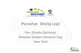Parashat Shelaj Lejá Por: Eliyahu BaYonah Director Shalom Haverim Org New York.