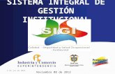 SISTEMA INTEGRAL DE GESTIÓN INSTITUCIONAL Noviembre 08 de 2012 julio de 2015.