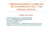 CURSO 2014-2015 DEPARTAMENTO DE ORIENTACIÓN I.E.S. “BERNARDO DE BALBUENA” Teléfono: 926321831 Fax: 926348041 Correo electrónico: 13003324.ies@edu.jccm.es.