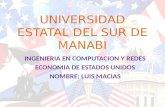 UNIVERSIDAD ESTATAL DEL SUR DE MANABI INGENIERIA EN COMPUTACION Y REDES ECONOMIA DE ESTADOS UNIDOS NOMBRE: LUIS MACIAS.