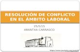 25/5/15 ARANTXA CARRASCO RESOLUCIÓN DE CONFLICTO EN EL ÁMBITO LABORAL https://www.youtube.com/watch?v=XwVIftTTW14.