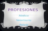 PROFESIONES Medico Veterinaria Policía. MEDICO  Un médico es un profesional que practica la medicina y que intenta mantener y recuperar la salud humana.