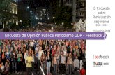 Encuesta de Opinión Pública Periodismo UDP – Feedback 2014 6 °. Encuesta sobre Participación de Jóvenes 2009 – 2014 Diciembre 2014.