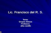 Lic. Francisco del R. S. Tema: Grupos étnicos Profesora: alba castillo alba castillo.