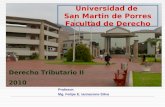 Profesor: Mg. Felipe E. Iannacone Silva Universidad de San Martin de Porres Facultad de Derecho Derecho Tributario II 2010.