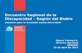 Desafíos para la Inclusión Social 2014-2018 Mauro Tamayo R. Director Nacional SENADIS 25 de abril de 2014 Encuentro Regional de la Discapacidad – Región.
