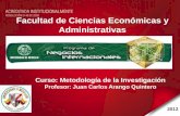 2012 Curso: Metodología de la Investigación Profesor: Juan Carlos Arango Quintero Facultad de Ciencias Económicas y Administrativas.