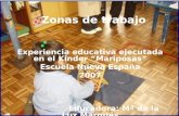 Zonas de trabajo Experiencia educativa ejecutada en el Kinder “Mariposas” Escuela Nueva España 2007 Educadora: Mª de la Luz Marqués.