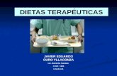 DIETAS TERAPÉUTICAS JAVIER EDUARDO CURO YLLACONZA Lic. Nutrición humana C.N.P. 1555 U.N.M.S.M.