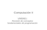 Computación II UNIDAD I Revisión de conceptos fundamentales de programación.
