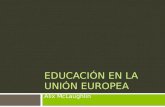 EDUCACIÓN EN LA UNIÓN EUROPEA Alix McLaughlin. Tratados  Tratado del funcionamiento de la unión europea  Articulo 165  Responsabilidad de estados miembros.